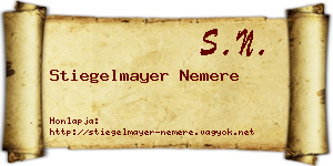 Stiegelmayer Nemere névjegykártya